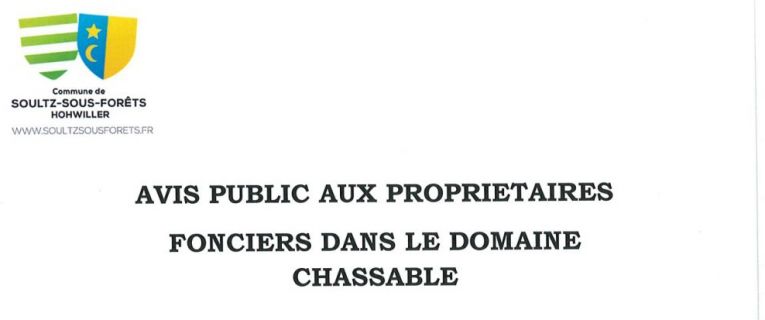 Avis public aux propriétaires foncier dans le domaine chassable